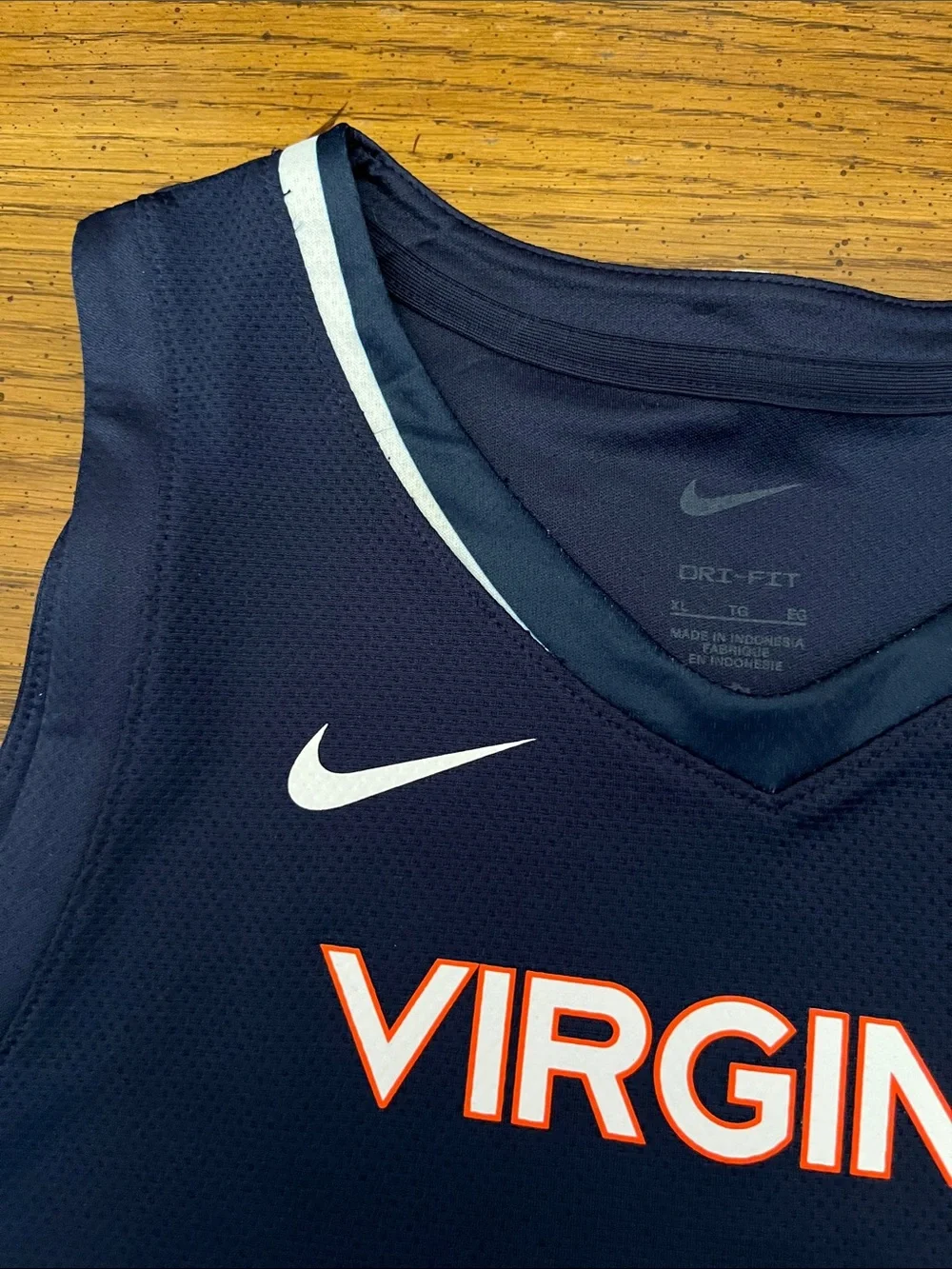 Nike Navy and White Virginia Basketball Jersey, size XL